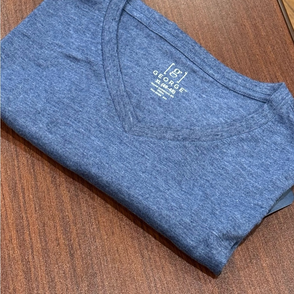George Storm Blue Heather V-Neck Tee XL